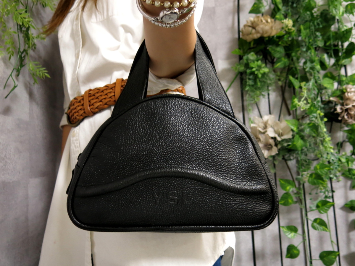 ○超美品○Yves Saint-Laurent イヴ・サンローラン○YSL ロゴ○カーフ 