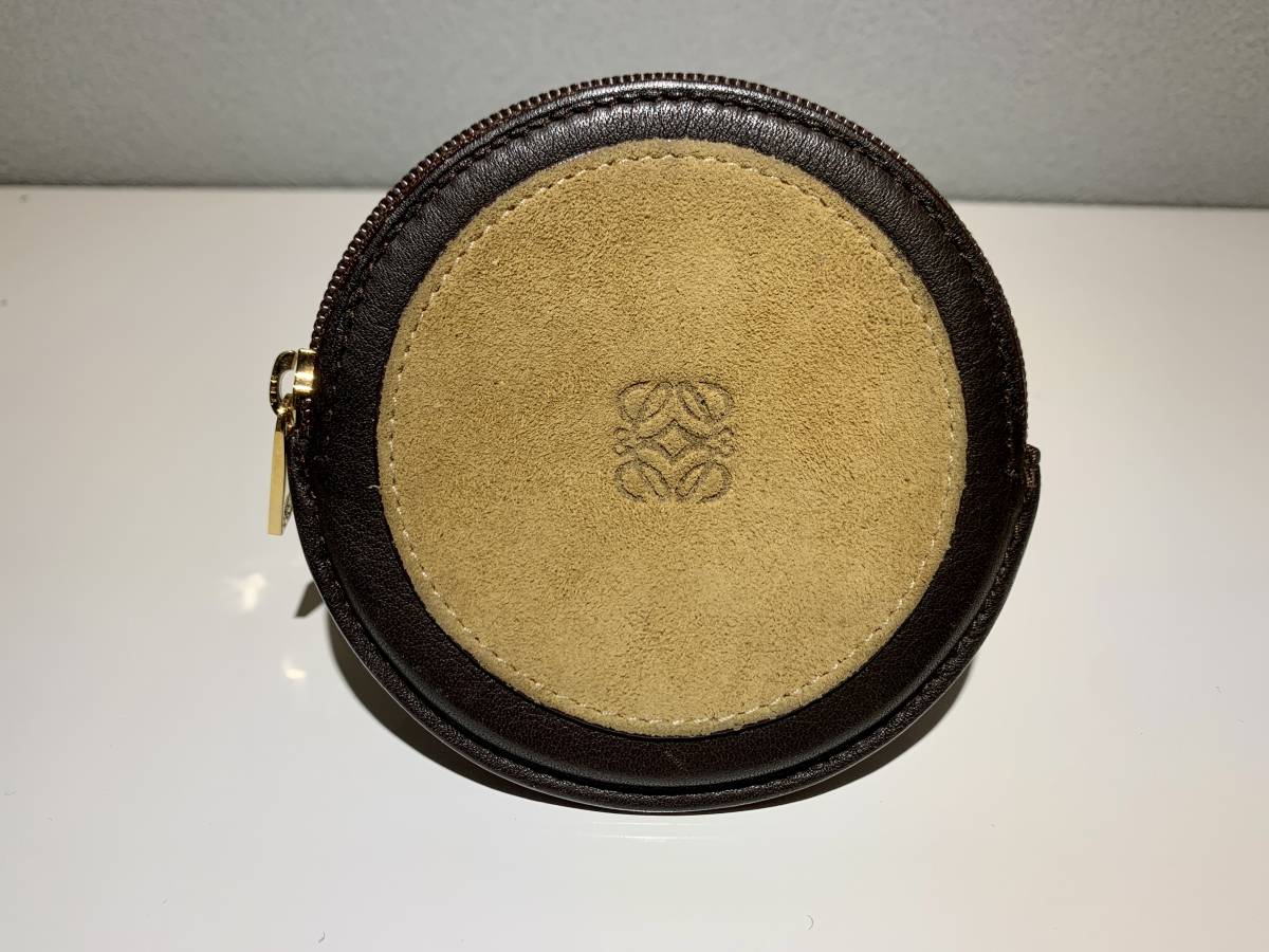コインケース LOEWE アナグラム ロエベ レザー ラウンド カードケース 