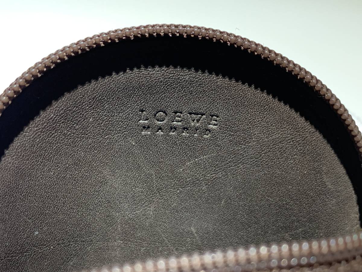 コインケース LOEWE アナグラム ロエベ レザー ラウンド カードケース 