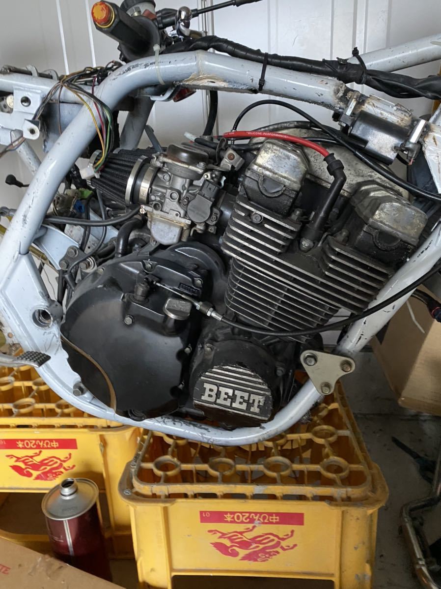 xjr400書類無し加工フレーム、35パイフロントフォーク、xjr400 4hm 