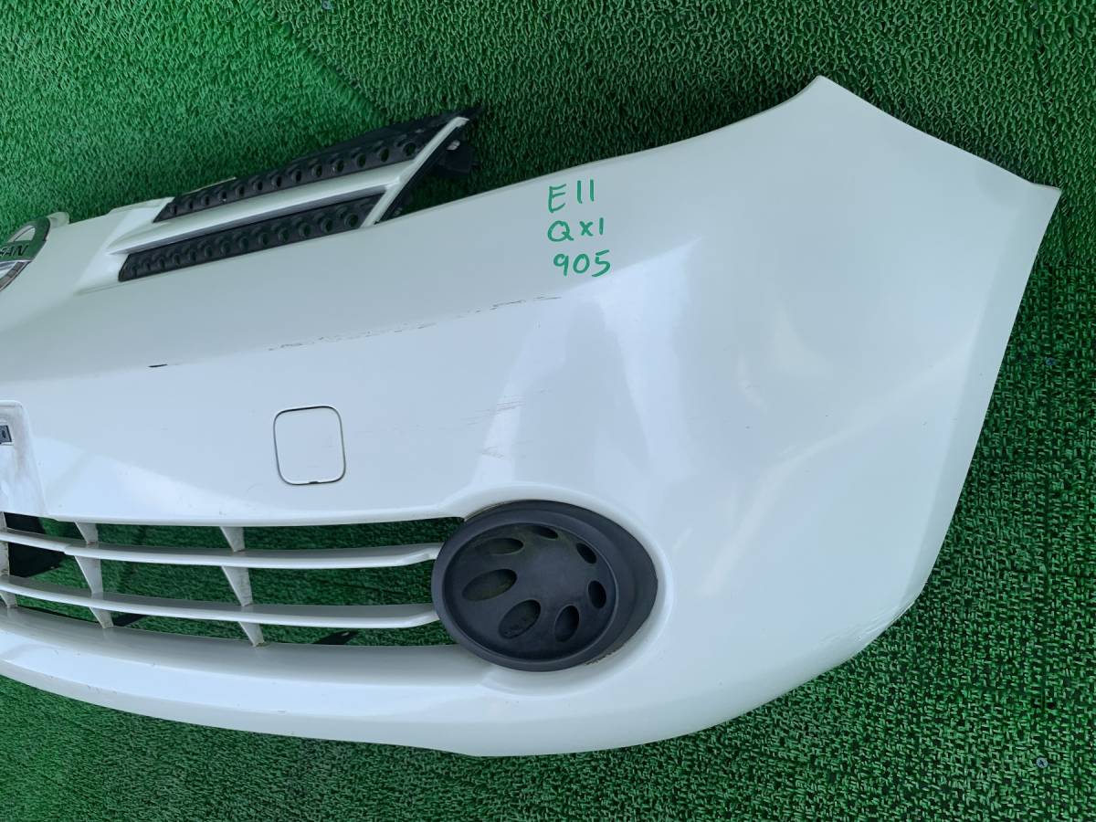 日産　ノート　E11　後期　フロントバンパー パールホワイト 日産 E11 ノート 純正 バンパーパネル バンパーカバー フロント