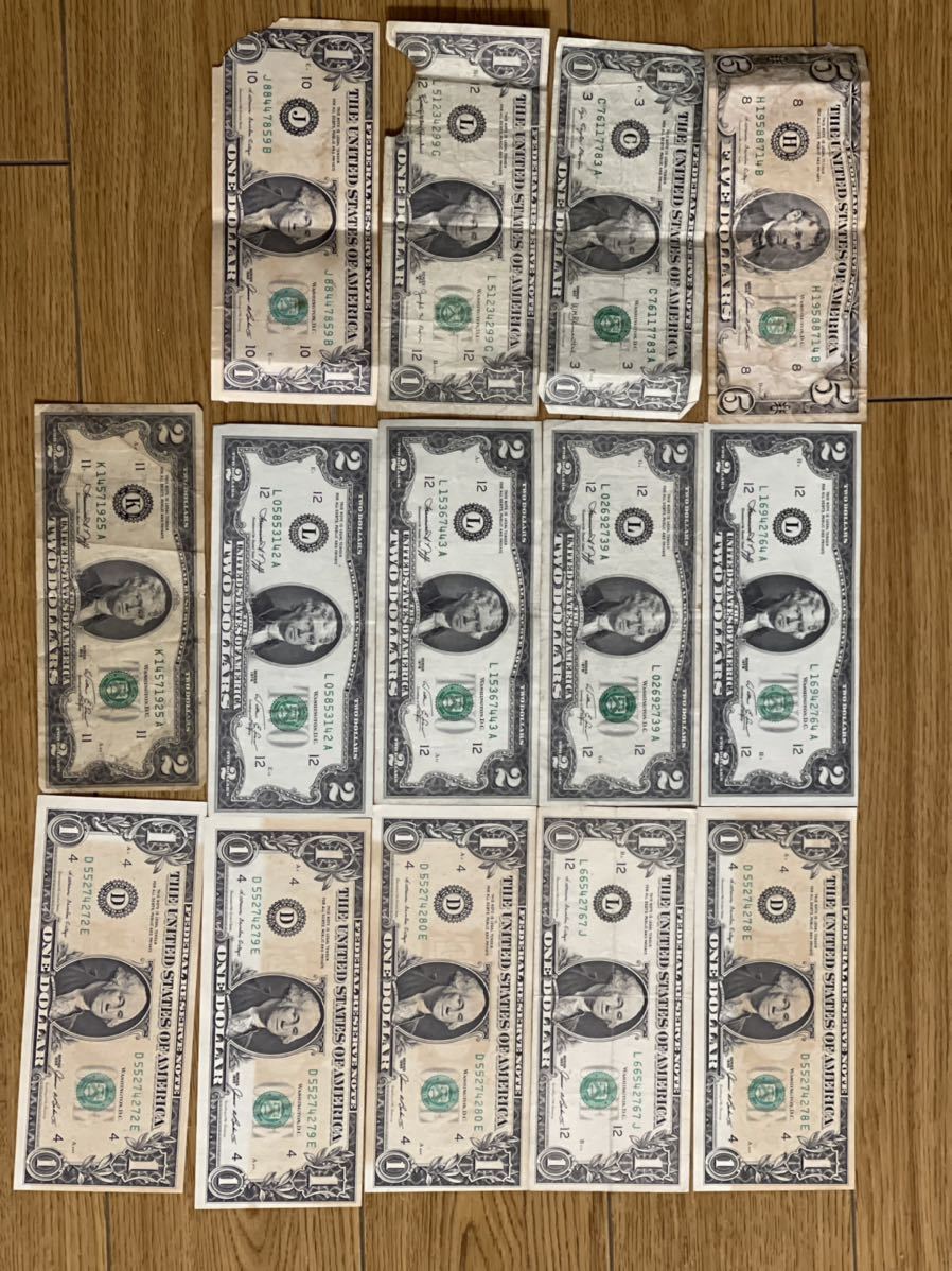 外国紙幣 アメリカ紙幣 ドル紙幣 123ドル分 5ドル紙幣 2ドル紙幣 1