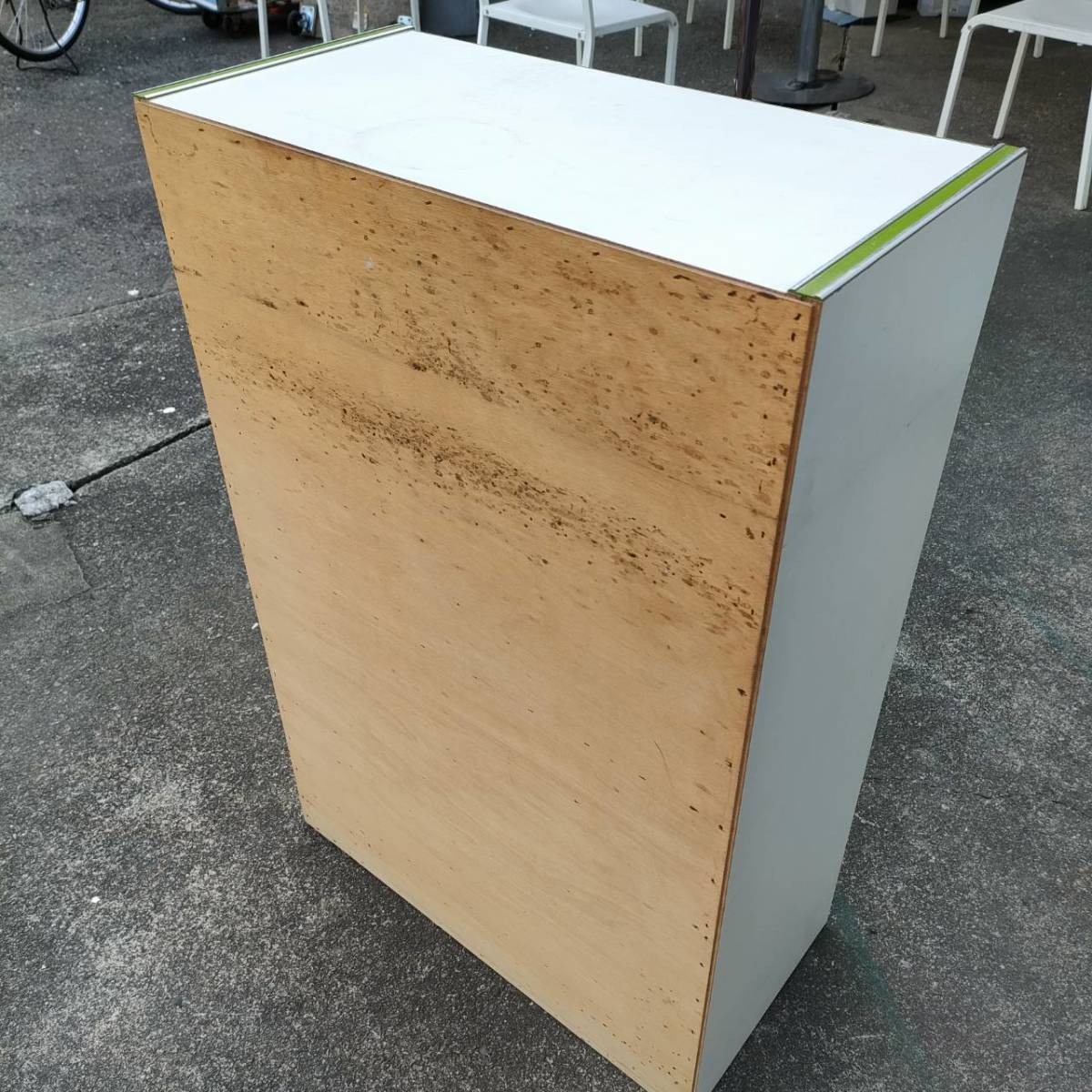 中古 良品 昭和 レトロ ポップ サミー製 食器棚 レンジボード グリーン 