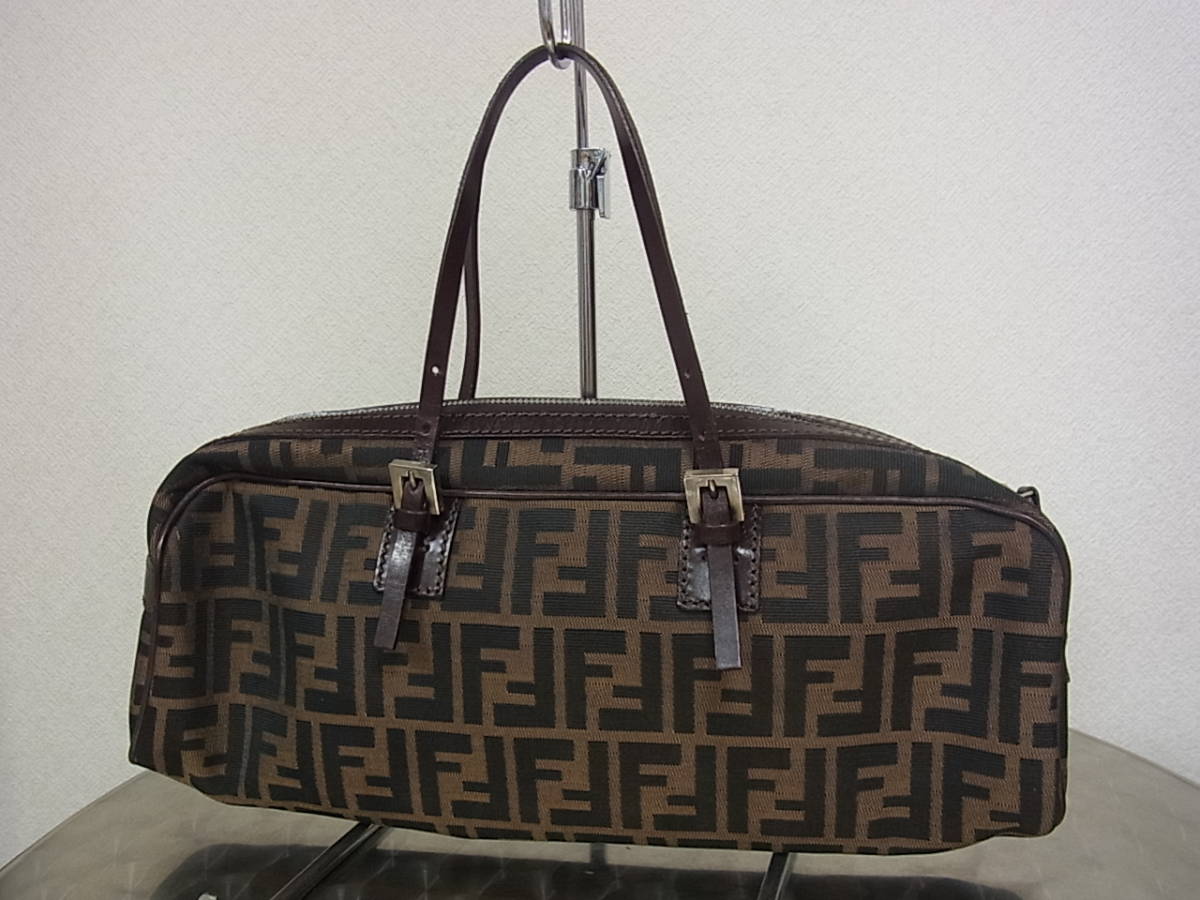 1円 超美品 FENDI フェンディ ズッカ ミニハンドバッグ アクセサリー 