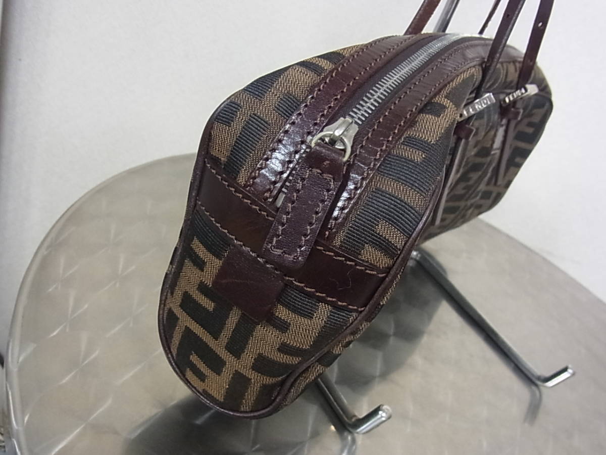 1円 超美品 FENDI フェンディ ズッカ ミニハンドバッグ アクセサリー 