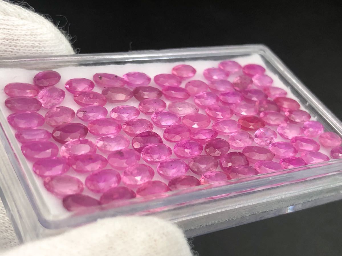 ☆天然ルビー 2種 5x3mm / 4x3mm☆ オーバル ファセットカット