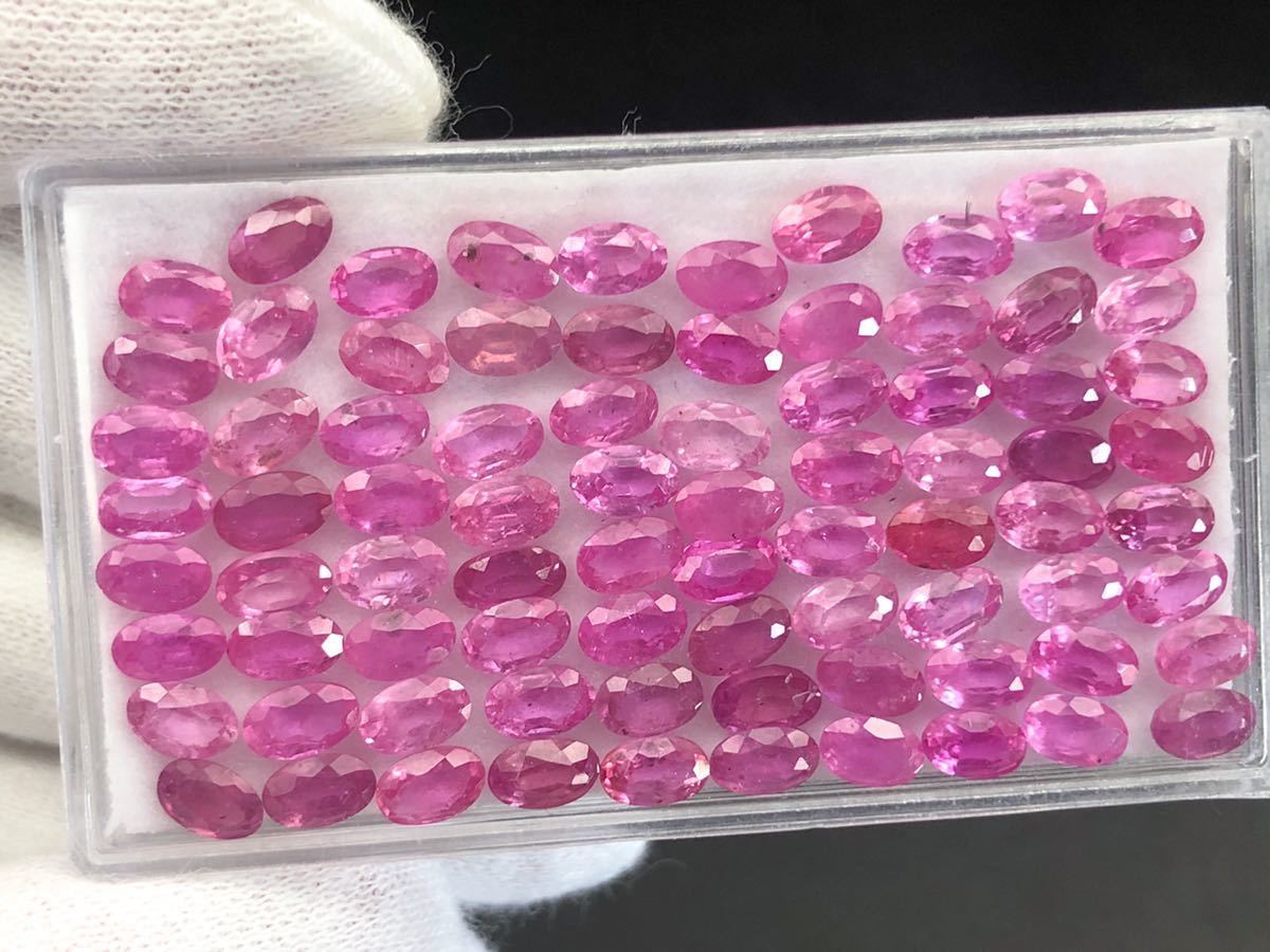 ☆天然ルビー 2種 5x3mm / 4x3mm☆ オーバル ファセットカット
