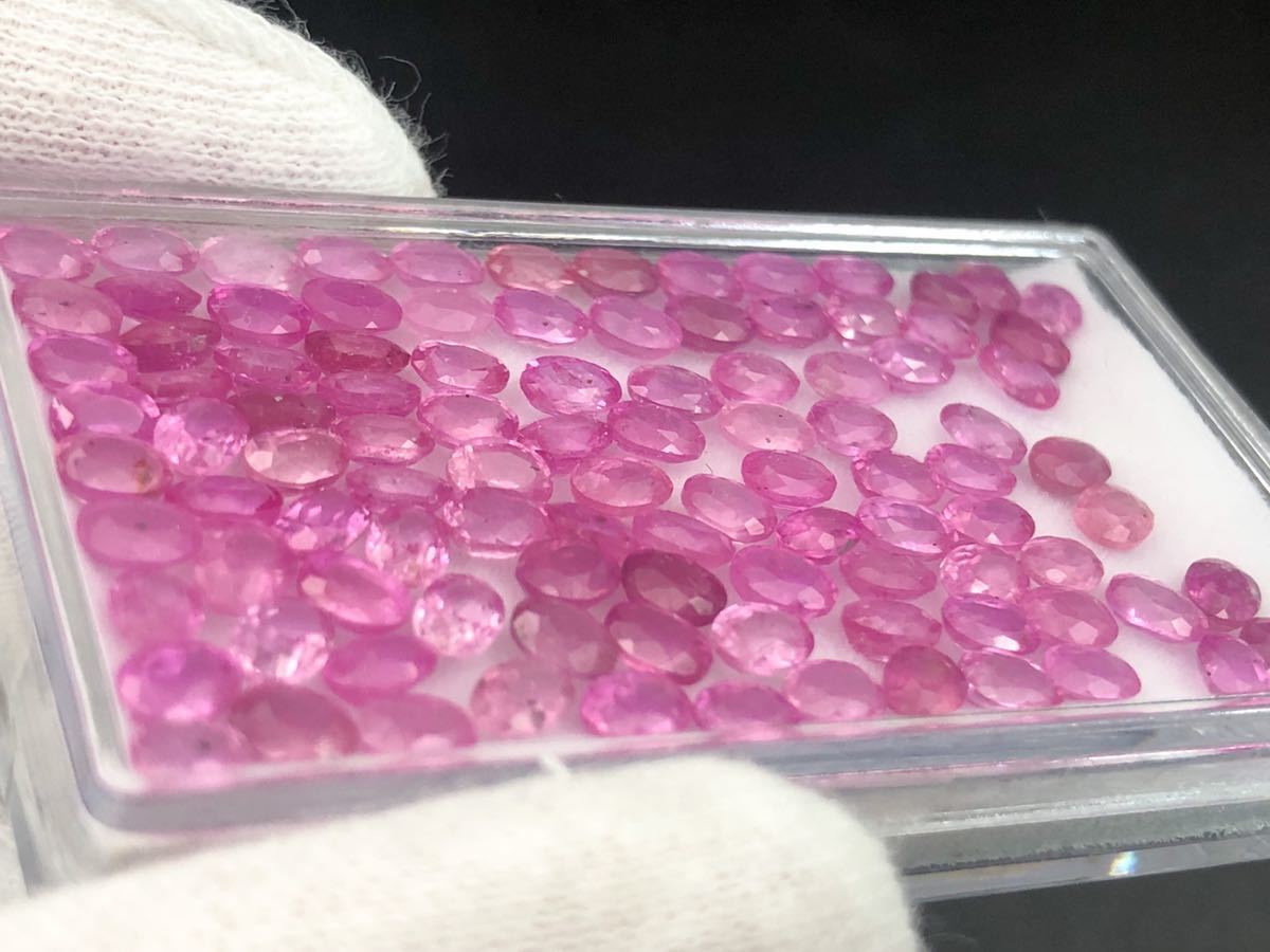 ☆天然ルビー 2種 5x3mm / 4x3mm☆ オーバル ファセットカット