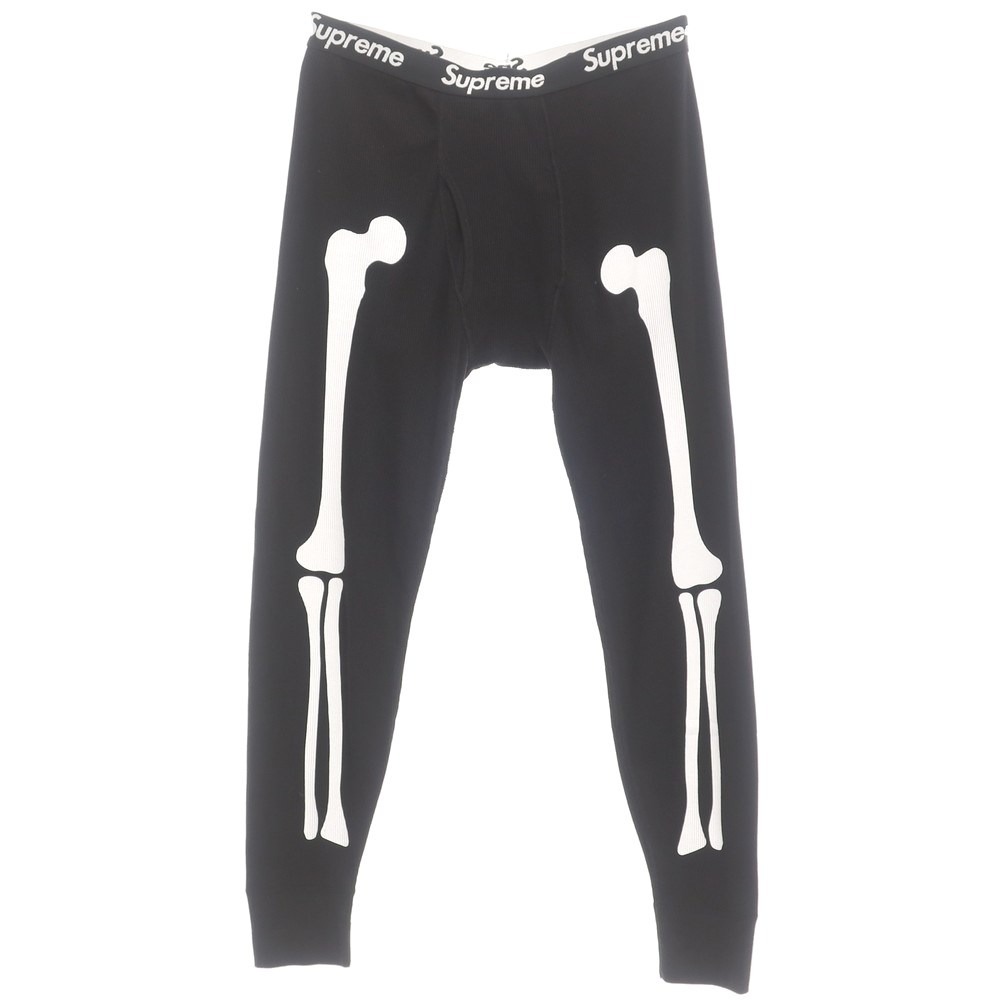 【中古】シュプリーム Supreme 2021年秋冬 Hanes Bones Thermal Pant コットンポリエステル サーマルパンツ ブラック【サイズXL】