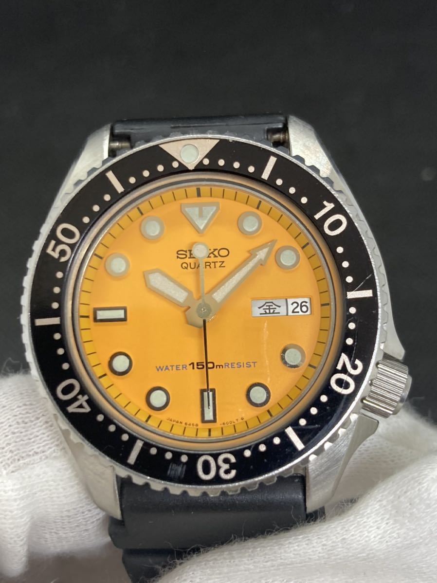 1円 SEIKO セイコー オレンジダイバー 6458-600A QZ 動作品 セイコー 
