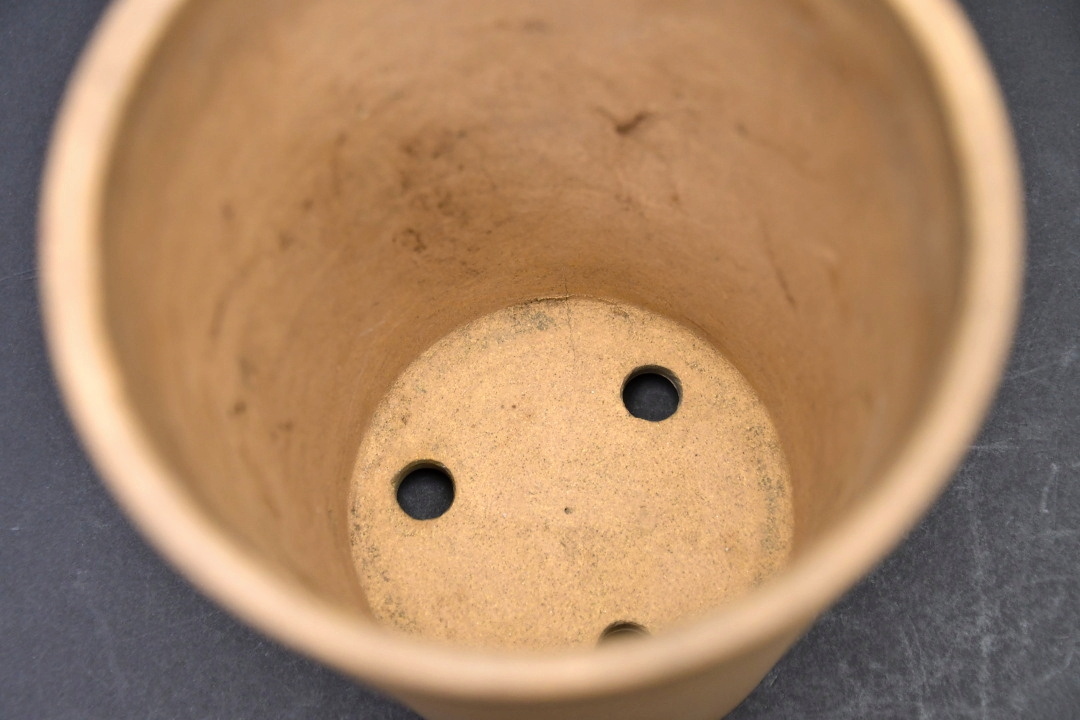 266 中国銘品古盆器 白泥 振新厰製 在銘 植木鉢○宜興窯 盆栽 古玩