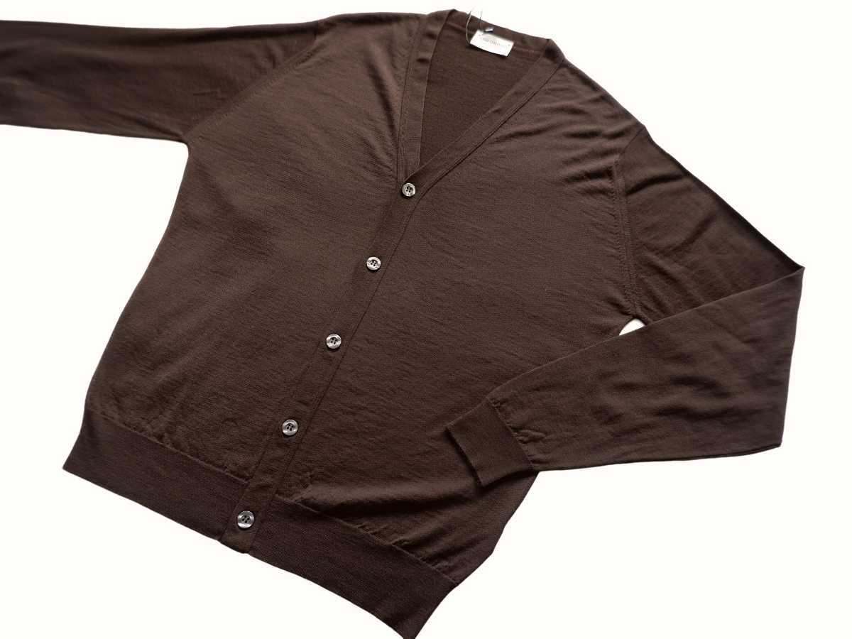 メンズ L ジョンスメドレー 最高級メリノウール カーディガン HALIN 