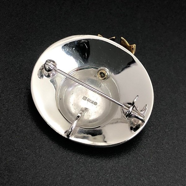 美品 MIKIMOTO パール リボン 帽子モチーフ ブローチ K18×シルバー M