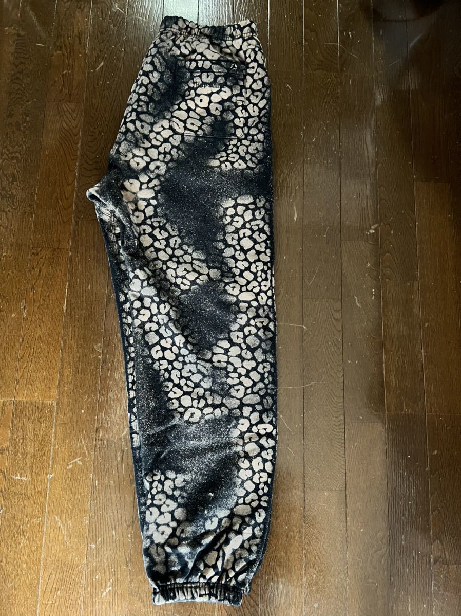 新品】Lサイズ 21FW Supreme - Bleached Leopard Sweatpant ブラック 