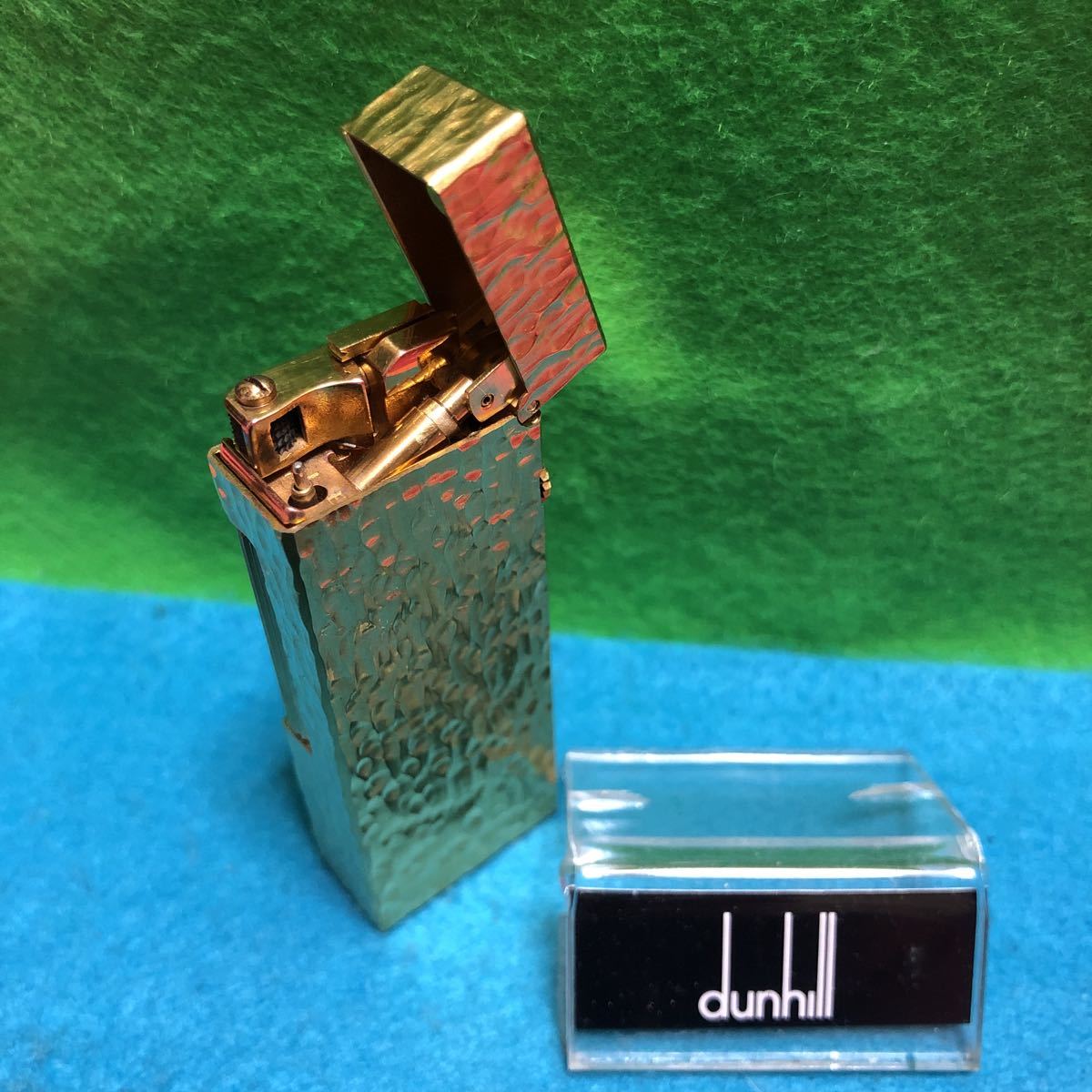 ダンヒルライター／D415／美品／オーバーホール／ゴールド／手彫調 