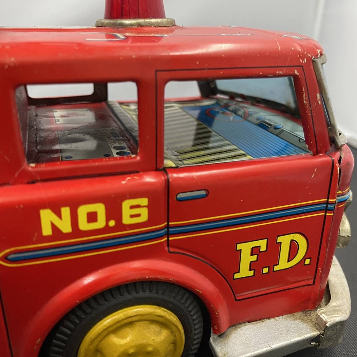 希少 野村トーイ T.N 消防車 FIRE DEPT 日本製 36cm ブリキ はしご車 