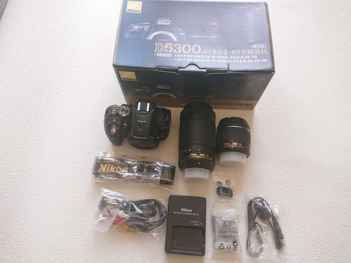 美品】Nikon D5300 ダブルズームキット18-55mm VR 70-300mm VR