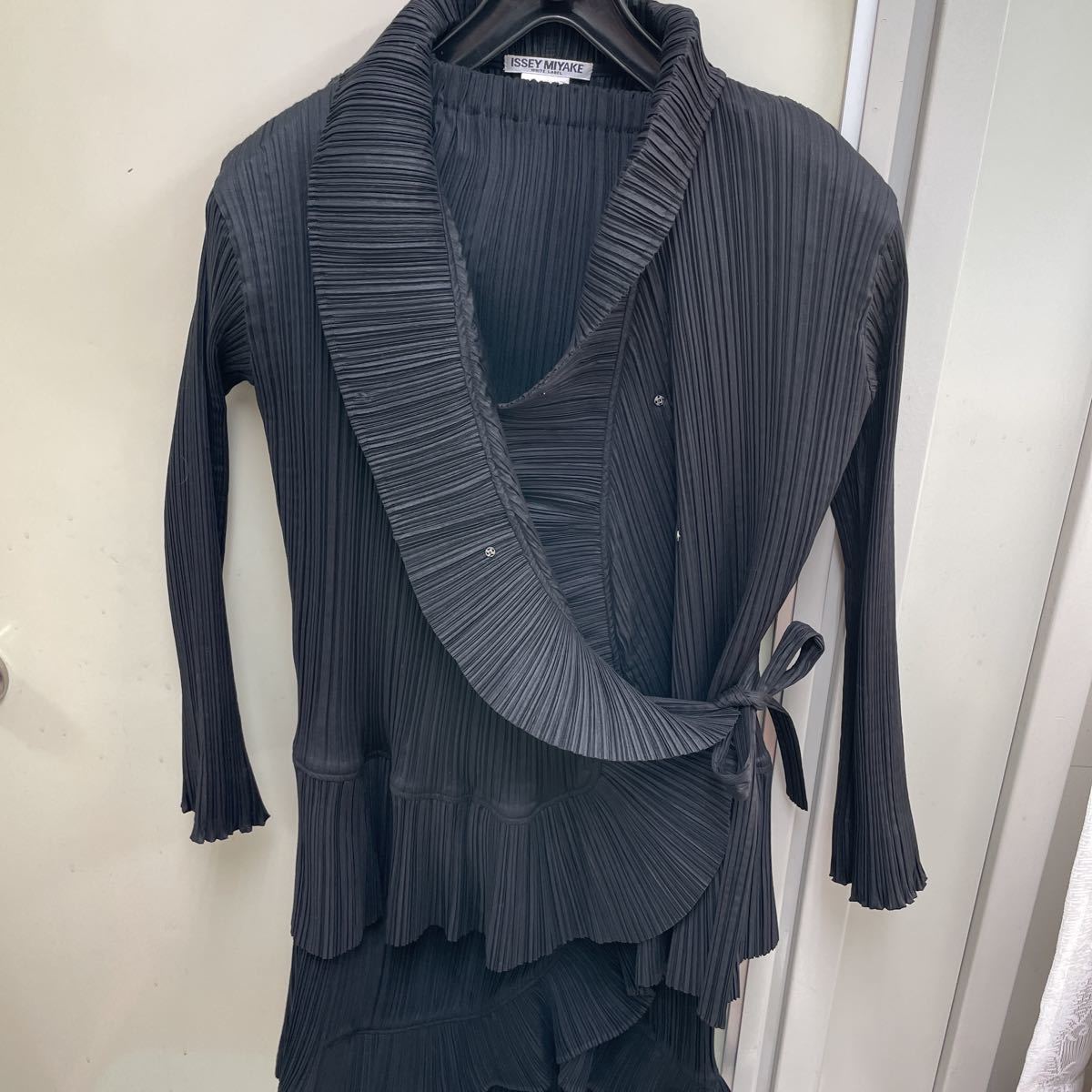 PLEATSPLEASE イッセイミヤケ ロングチュニック ブラック フリー