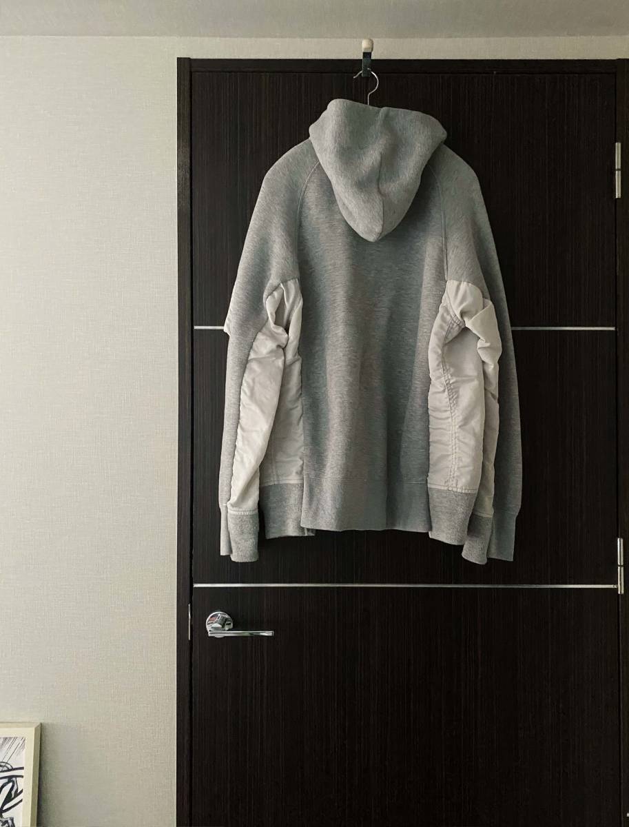 sacai 20AW Sponge Sweat MA-1 size2 グレー kolor unused sunsea junya comme des garcons maison margiela マルジェラ サカイ