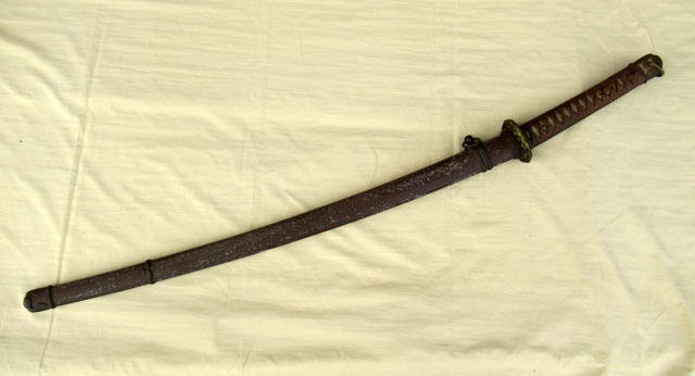 陸軍将校用軍九八式軍刀（野戦拵え）【模造刀】 模造刀 九八式軍刀 鉄鞘 日本刀鉄鞘拵の九八 日本陸軍軍刀拵⁄鉄鞘（革