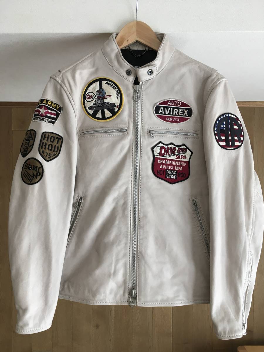 美品 AVIREXアヴィレックス) エイジド スタンド シングルライダースM