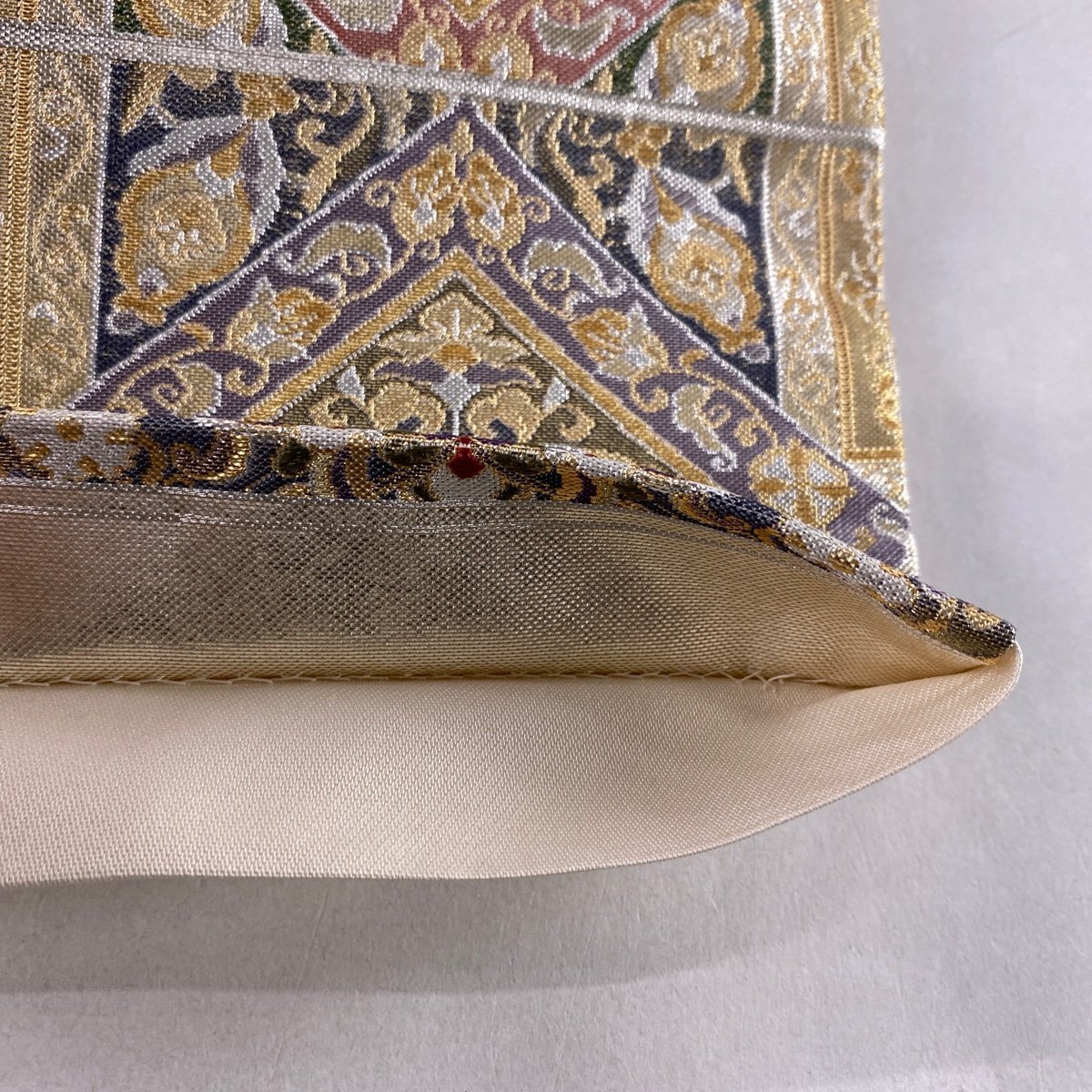 【競ナビ】袋帯 美品 秀品 華文 金糸 箔 金色 六通 正絹 【中古】