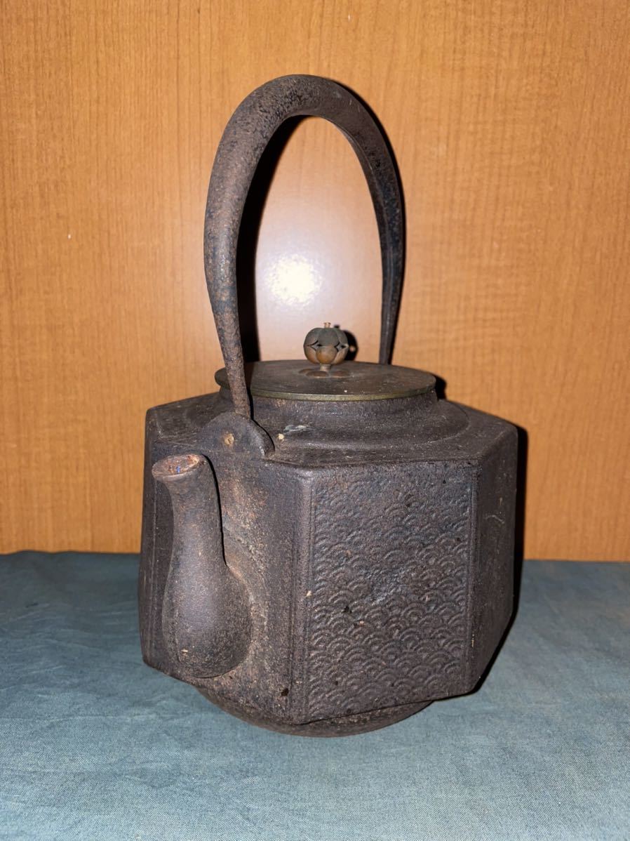 龍文堂造 龍文堂 鉄瓶 時代物 | 骨董品・美術品 四代 牛人物