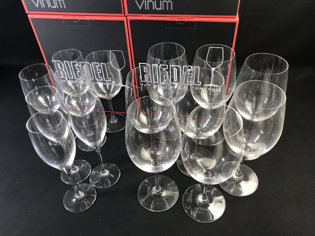 1，000円売切 RIEDEL リーデル ワイングラス ペア ヴェノム キュヴェ プレステージ ボルドー シャルドネ 15客 箱付き okoy-1576422★N378
