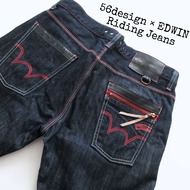 EDWIN 56design ライディング デニムパンツ 立体裁断 S 56design×EDWIN
