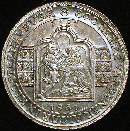 オーストリア 24.0g オーストリア大型銀貨(1981年銘 直径36mm) 191014