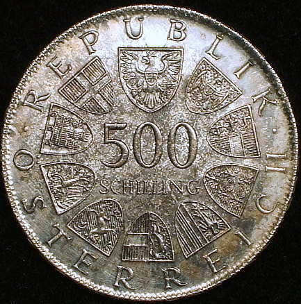 オーストリア 24.0g オーストリア大型銀貨(1981年銘 直径36mm) 191014