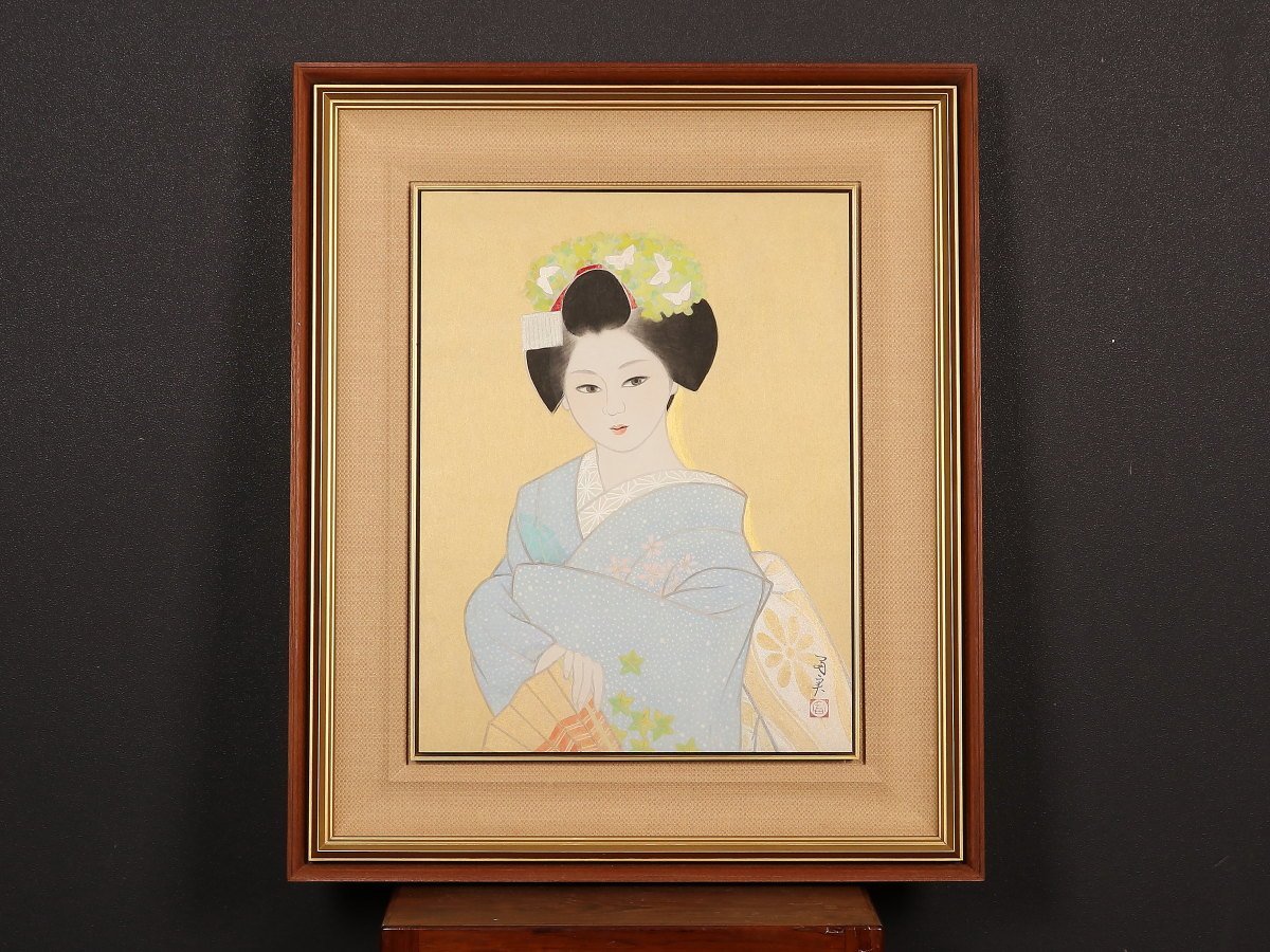 肉筆油彩画 直筆サインあり 作者不詳 公式通販 絵画 二科会 真作保証