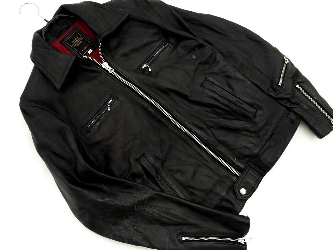 PUREGOLD ピュアゴールド 馬革 シングル ライダース ジャケット size2 