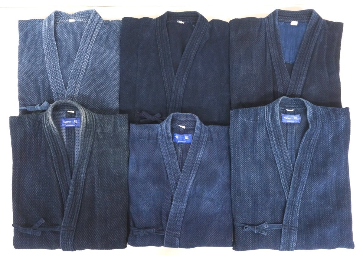 正藍染 剣道着 藍染 刺繍入り 剣道着ジャケット刺し子 木綿 上質 