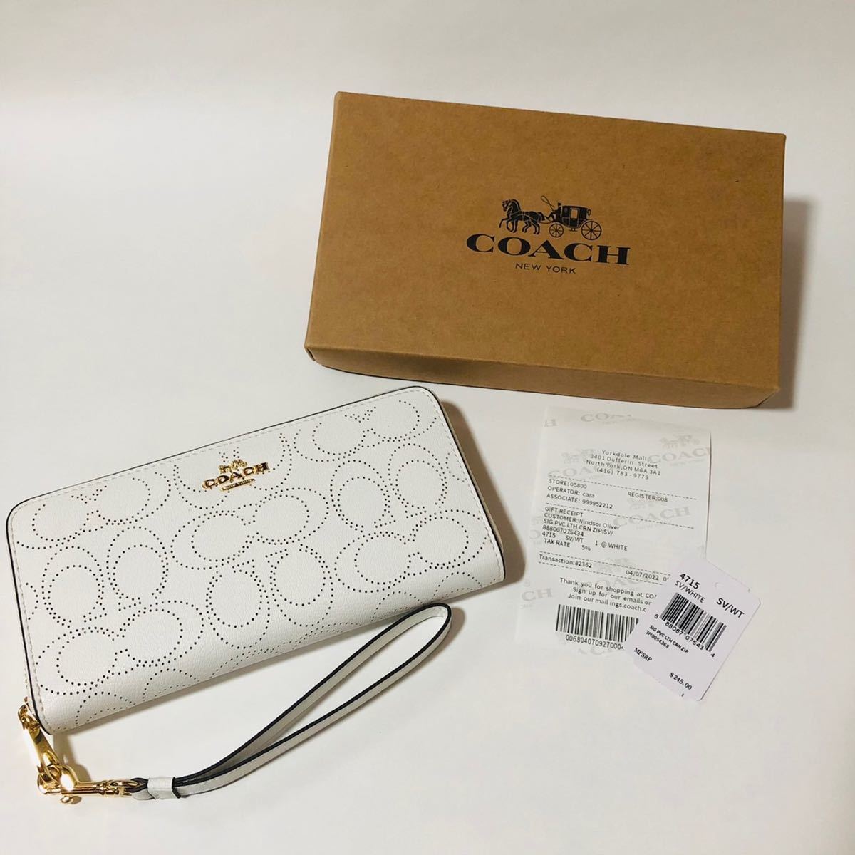 新品 コーチ 長財布 シグネチャー ホワイト COACH 財布 長財布 ホワイト シグネチャー