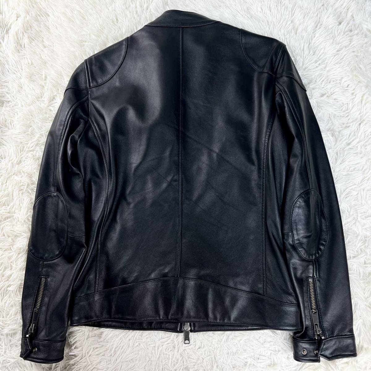 ミツミネ MITSUMINE ラムレザー ジャケット M 黒 ブラック 2B 未使用級 