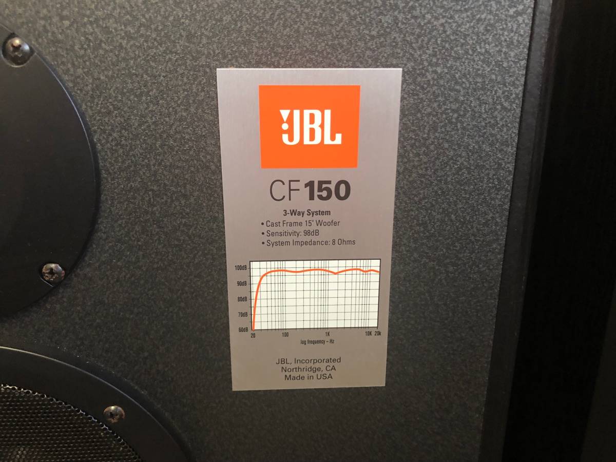 JBL CF150 3WAY スピーカー ペア 2台 38cmコーン型ウーファーの入札