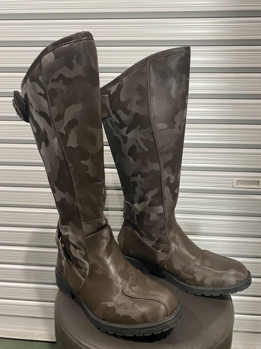 中古 特攻ブーツ 25㎝ 迷彩柄 茶色 / ブラウン へっぽこ社長 
