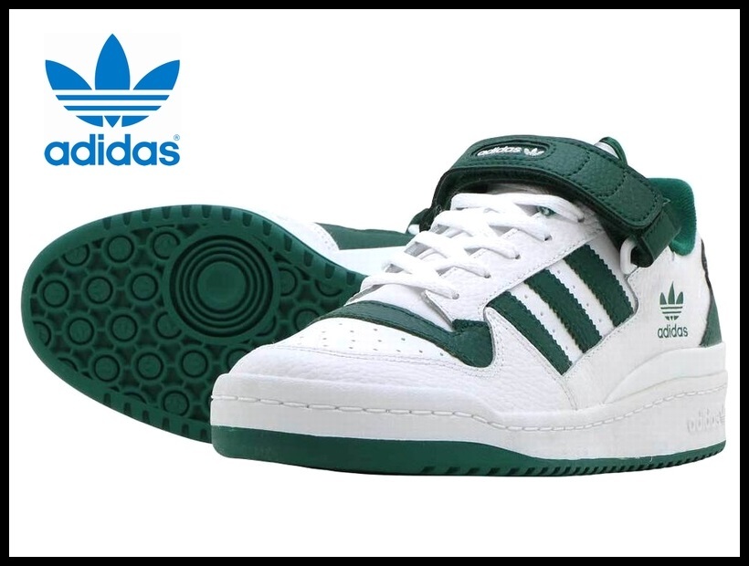 送料無料 新品 adidas Originals アディダス 21AW GY5835 FORUM LOW フォーラム ロー バスケット シューズ スニーカー 白緑 27.5cm ③