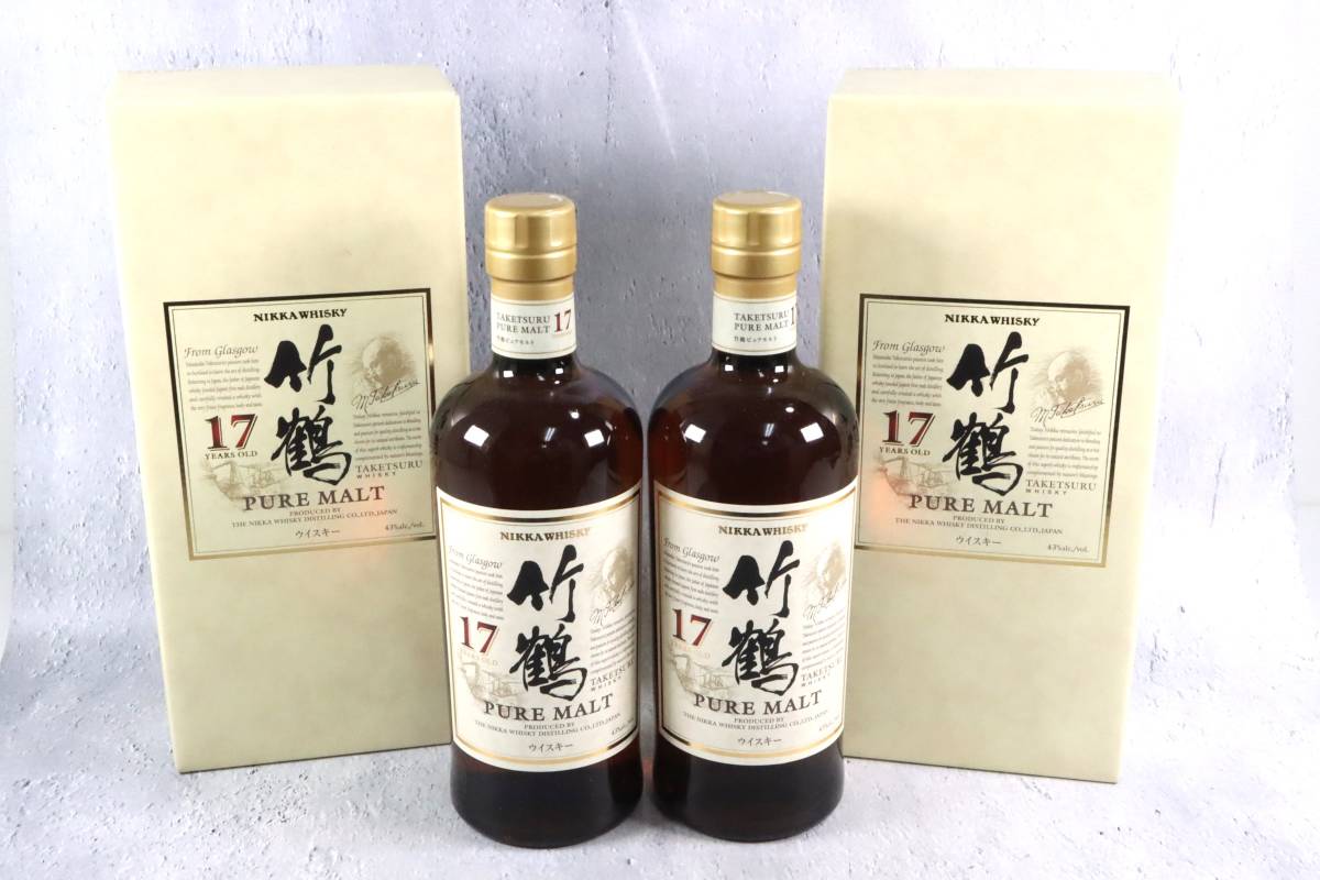 未開栓 TAKETSURU 17years NIKKA WHISKY PURE MALT 43% 700ml 2本 
