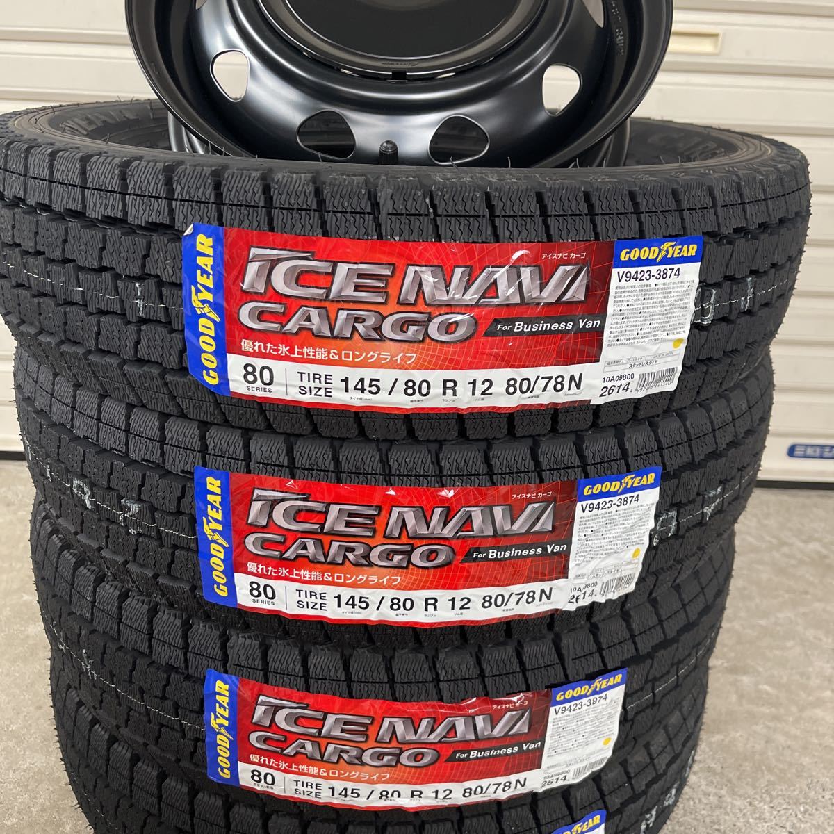 ネオキャロ》新品スタッドレス145/80R12 グッドイヤーアイスナビカーゴ 