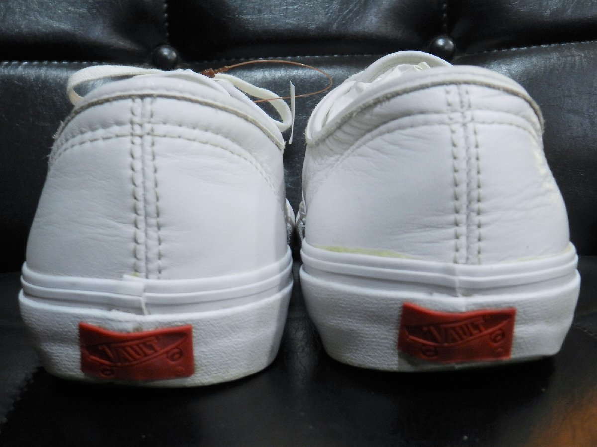 VANS オーセンティック ホワイト レザー 26cm ヴァンズ AUTHENTIC 白 