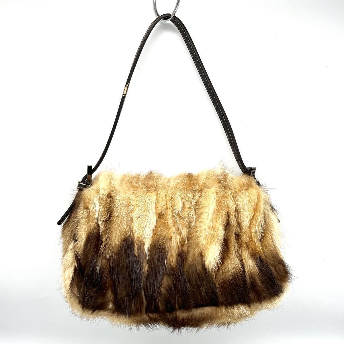 1円 FENDI フェンディ マンマ ファー ハンド トート ワン ショルダー 