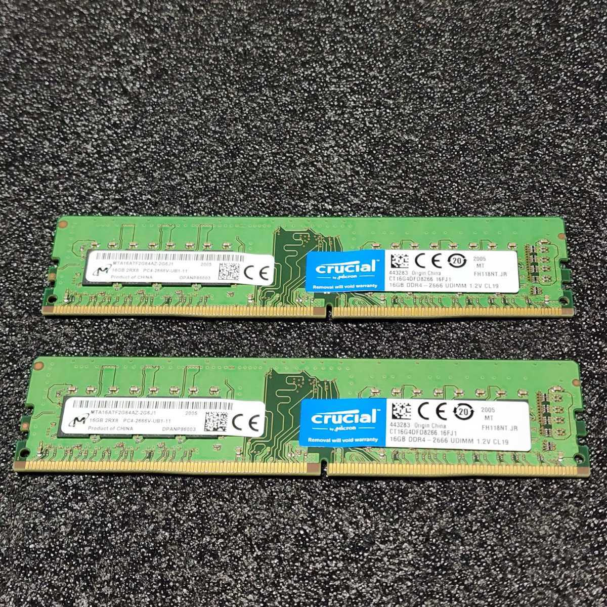100%新品，爆買い Micron CRUCIAL DDR4-2666MHz 32GB 16GB&times;2枚キット MTA16ATF2G64AZ-2G6J1 み デスクトップ用 PCメモリ(その他)｜売買されたオークション情報、yahooの商品情報をアーカイブ公開 - オークファン DIMM
