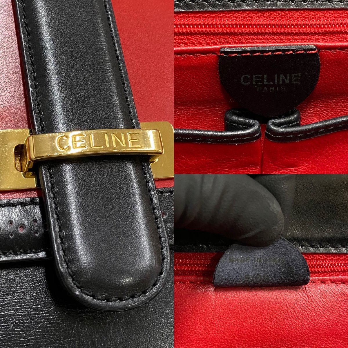 ナノショッパー セリーヌ 昔のバッグ 赤 CELINE セリーヌ ラゲージ