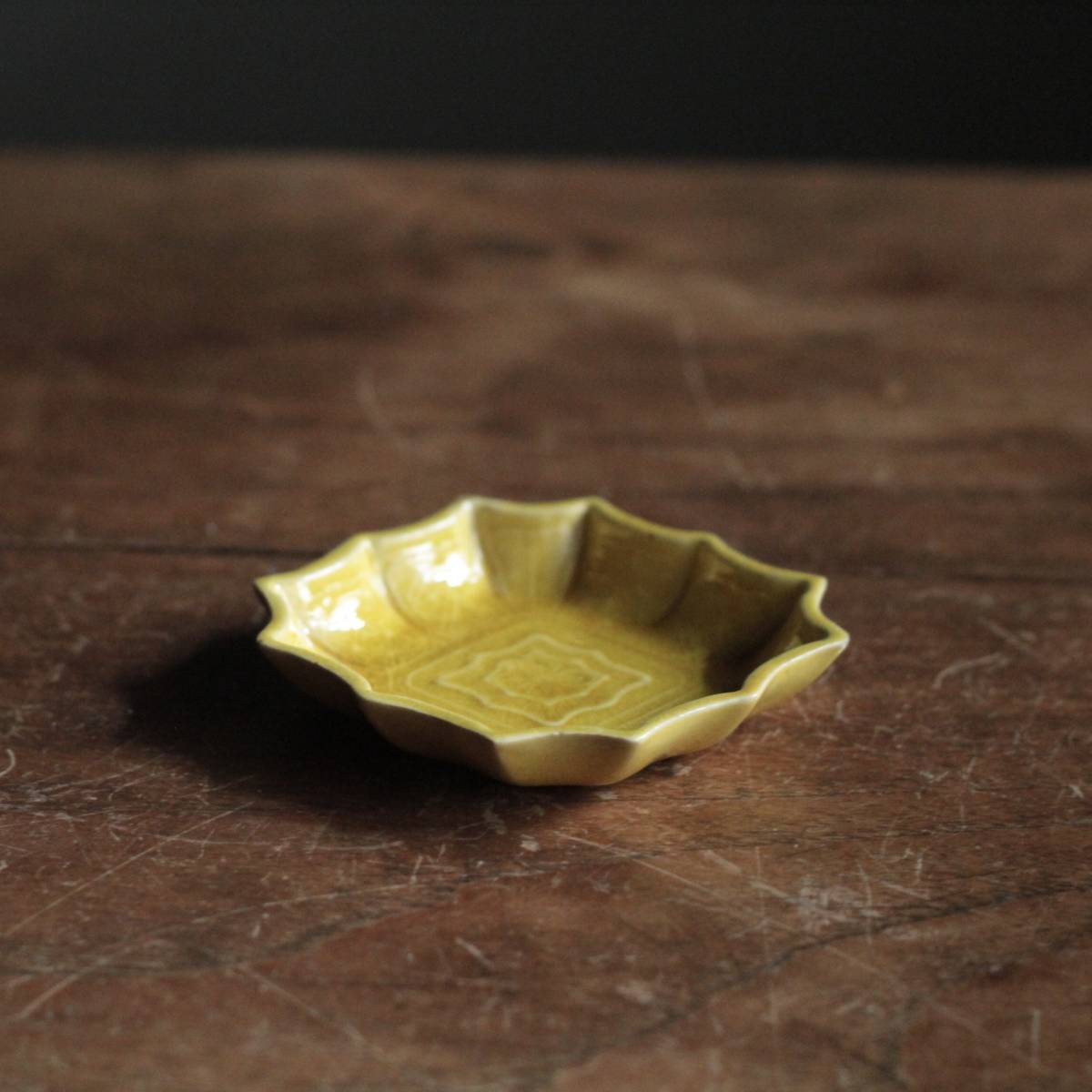 工芸品 【桃】珉平柿釉小皿 五客