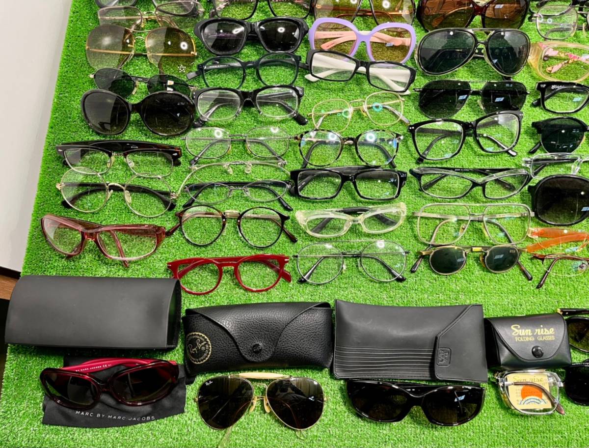 △4-120 眼鏡 サングラス 大量 まとめ RayBan OLIVER PEOPLES CHANEL GUCCI Dior FENDI スポーツサングラス チタン 日本製 ブランド品 中古