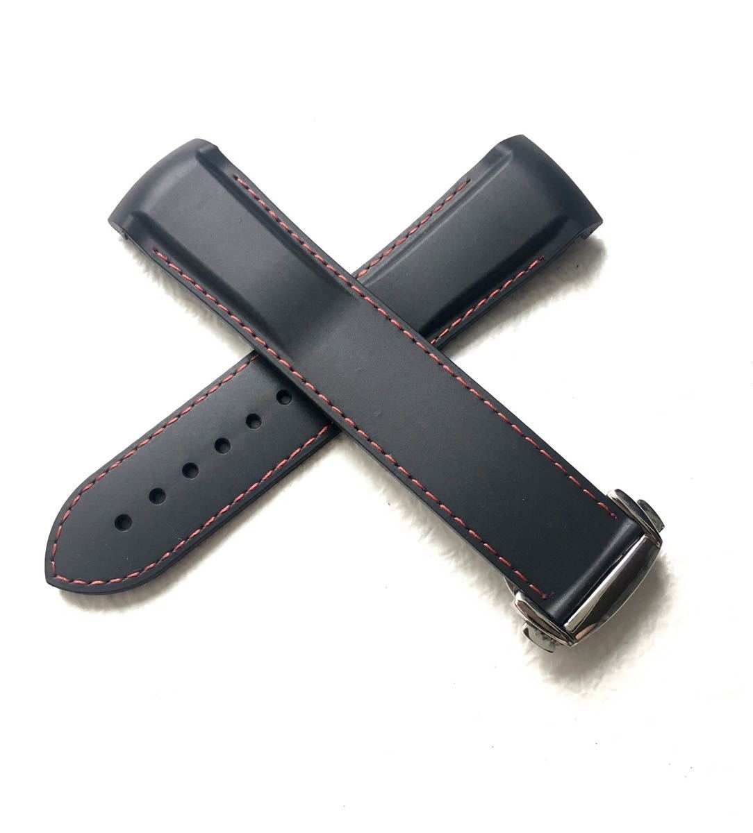 人気SALE，爆買い 22mm 腕時計 シリコン ラバーベルト ブラック&times;レッド 黒&times;赤 Dバックル 対応 オメガ シーマスター/プラネットオーシャン等(ラバーベルト)｜売買されたオークション情報、yahooの商品情 ラバーベルト