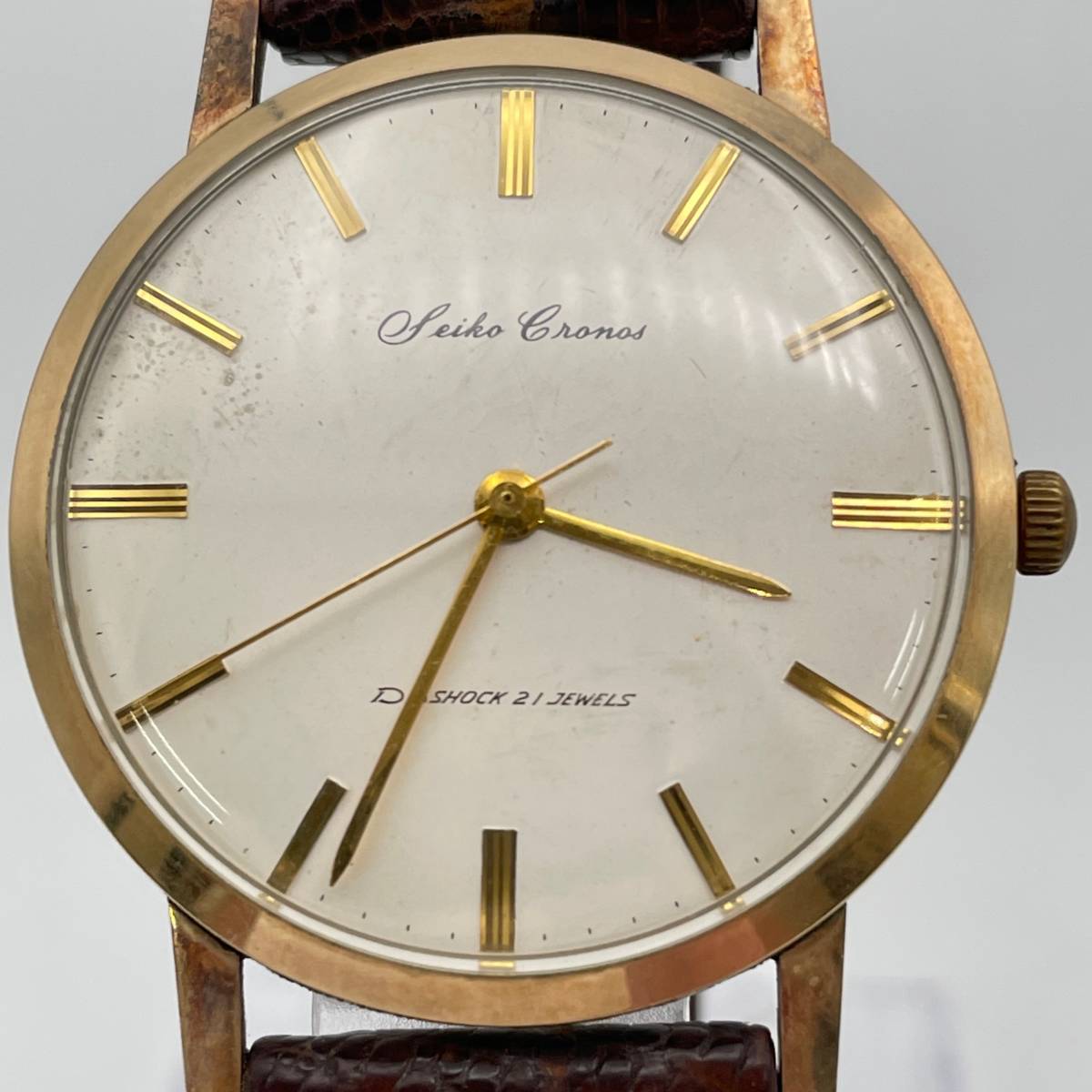 稼働 SEIKO セイコー クロノス 21石 / 手巻き J14021 腕時計 14K 金