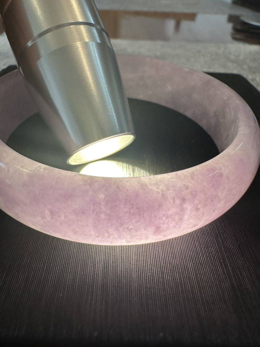 C091 翡翠　ヒスイバングル　ラベンダー　恋愛運　腕輪内径58cm